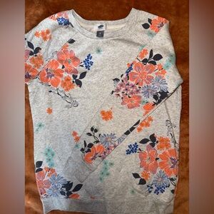 Floral Gray And Orange Old Navy Shirt